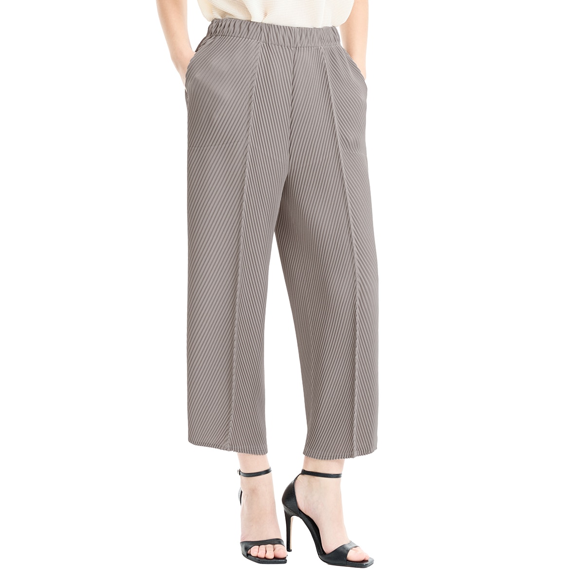 요이츠 여성 핀턱 플리츠 배기 팬츠