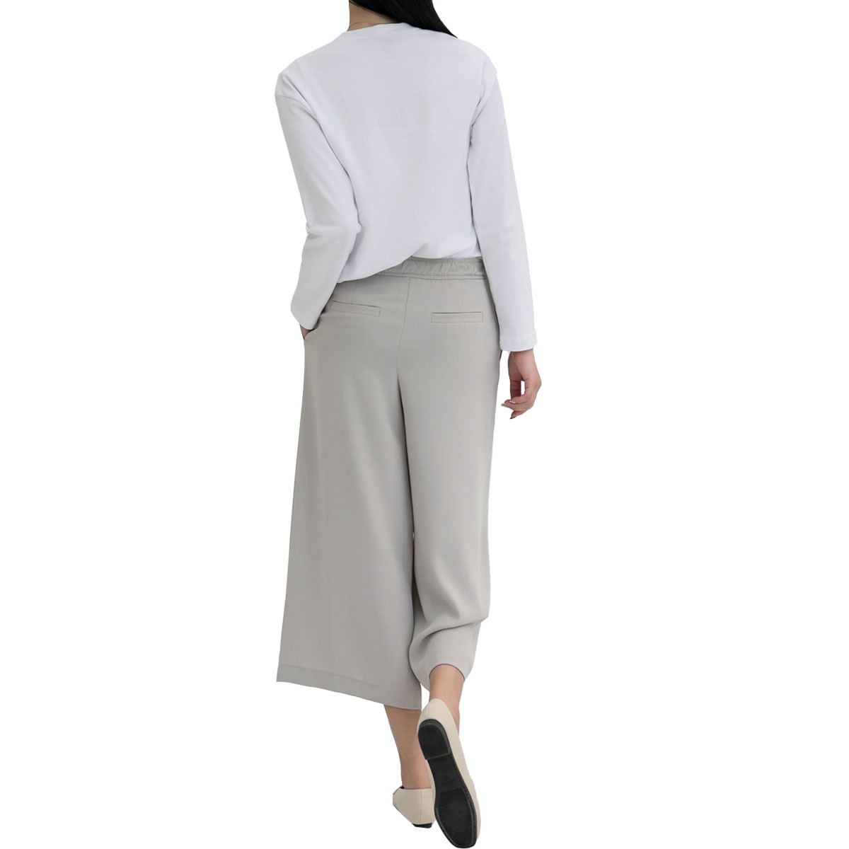 보니스팍스 여성 소프트 밴딩 팬츠 - 라이트 베이지, S