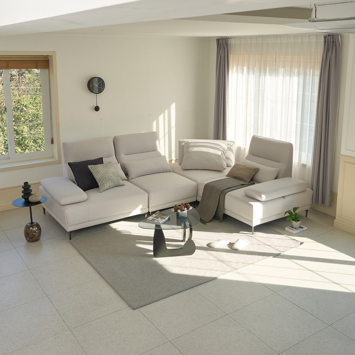 핸슨 빈스 코너형 패브릭 소파 5인 핸슨 빈스 코너형 패브릭 소파 5인