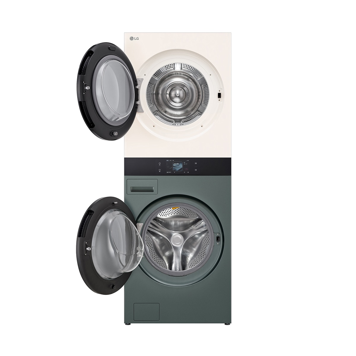 엘지 오브제 AI 워시타워 세탁 23kg&건조 23kg 그린 베이지
