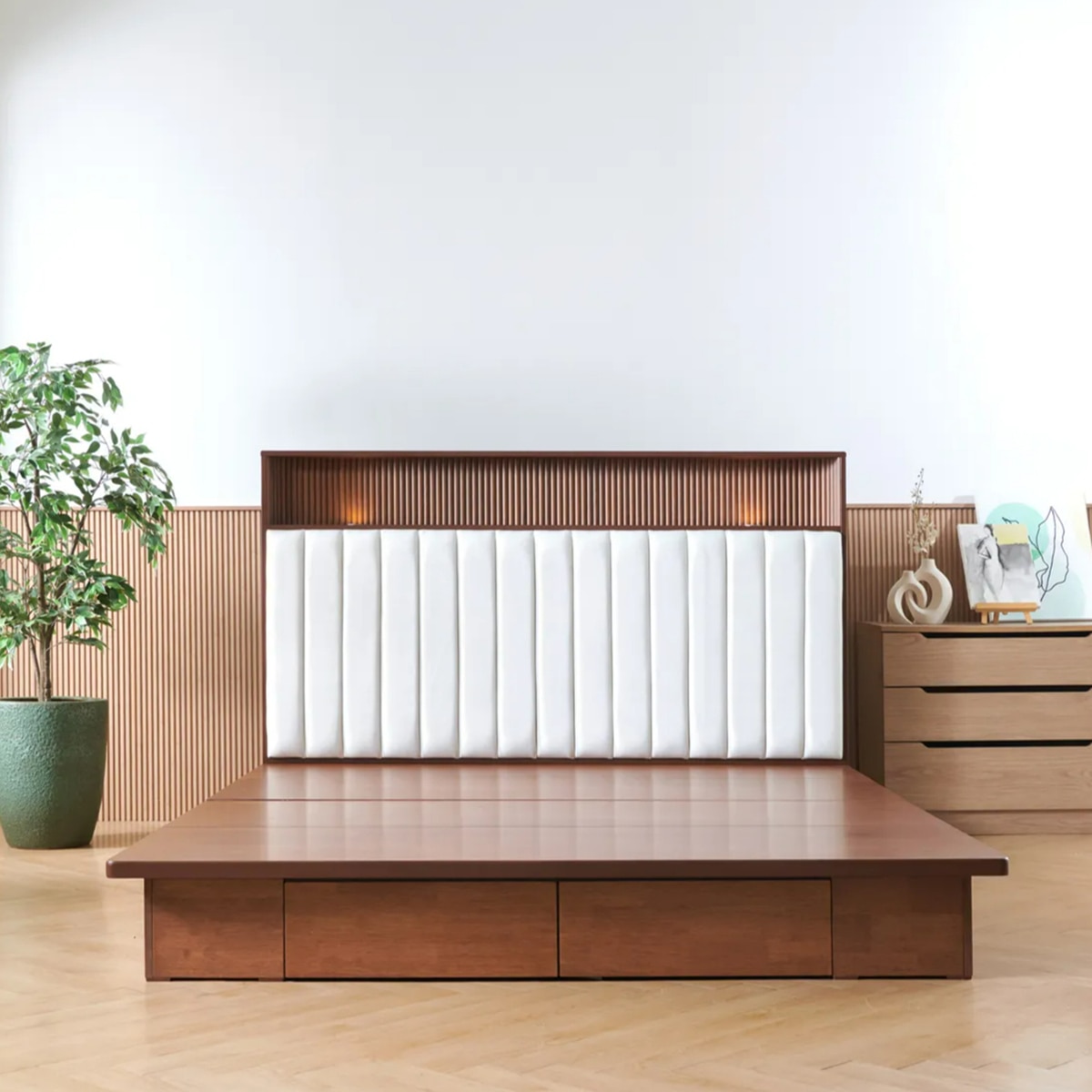 웨일슬립 루체 원목 침대프레임 - 라지킹