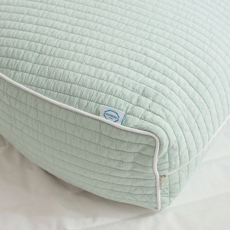 루마인 홈 피그먼트 순면 반달 쿠션 - 민트