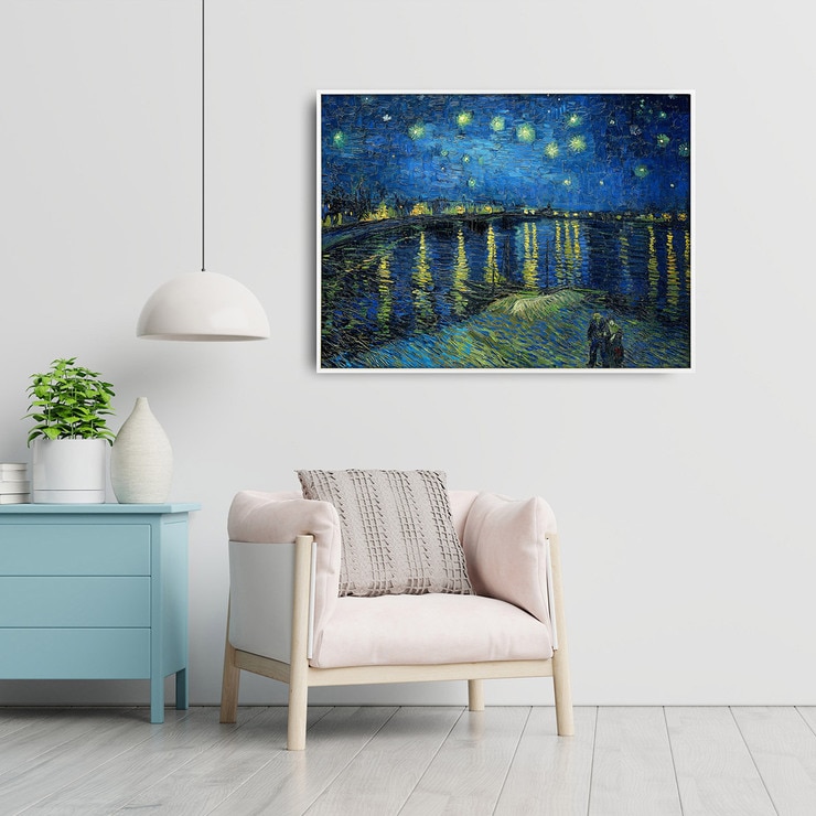 지클레 그림 액자 (80 x 60cm 또는 60 x 80cm) - 고흐, 론강의 별이 빛나는 밤에
