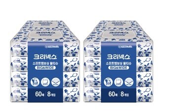 크리넥스 소프트 엠보싱 물티슈 60매x 8 x 2팩 크리넥스 소프트 엠보싱 물티슈 60매x 8 x 2팩