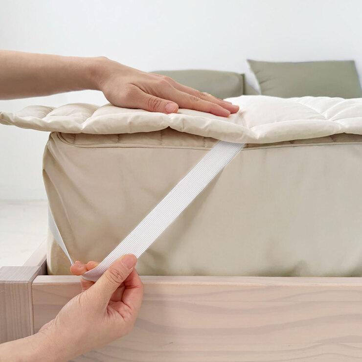 플로티나 순면 베이직 밴딩 패드 - 퀸, 베이지