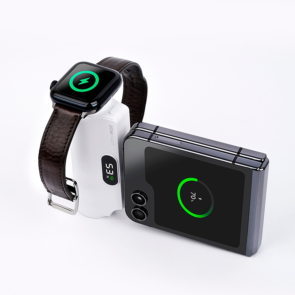 스마텍 도킹형 보조배터리 5000mAh x 2 - TYPE C 1개 + 라이트닝 1개