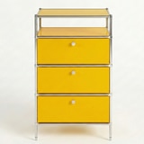 더원 모듈 3단 오픈 서랍장 - 옐로우