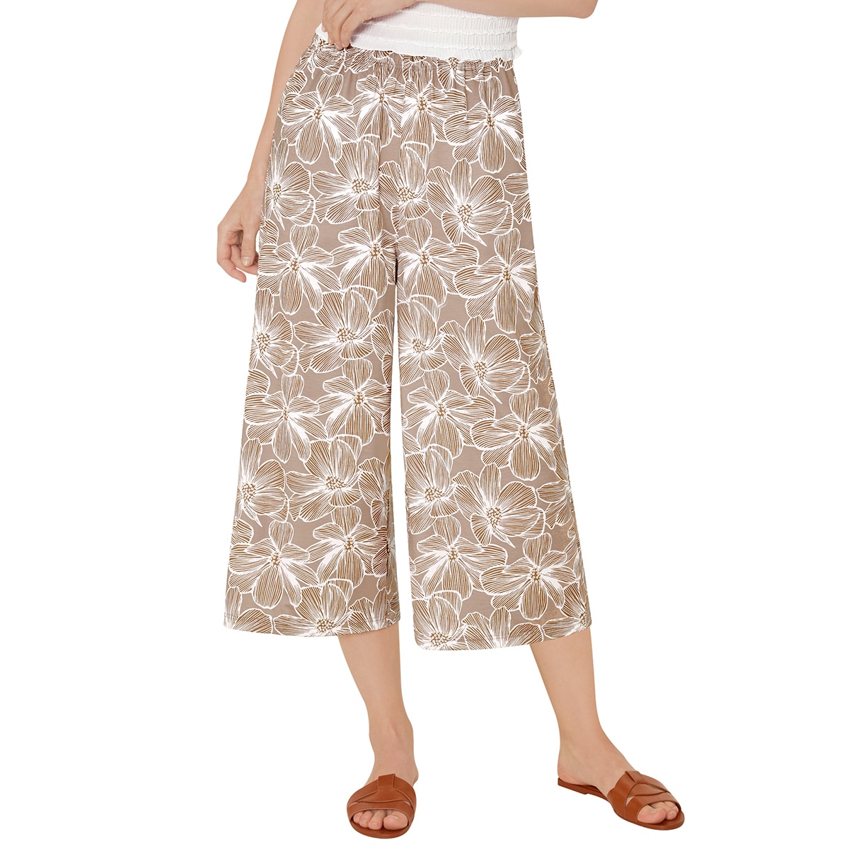 트라이엄프 여성 저지 라운지 바지 2PK - 오렌지 (플라워&다이아), M