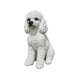 야외용 푸들 조각상 33cm - 화이트