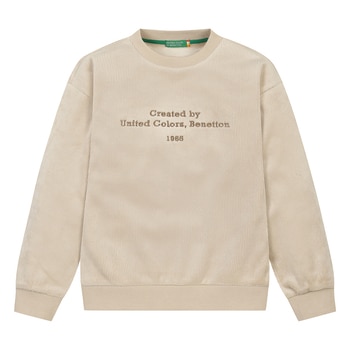 베네통 키즈 긴소매 벨로아 크루