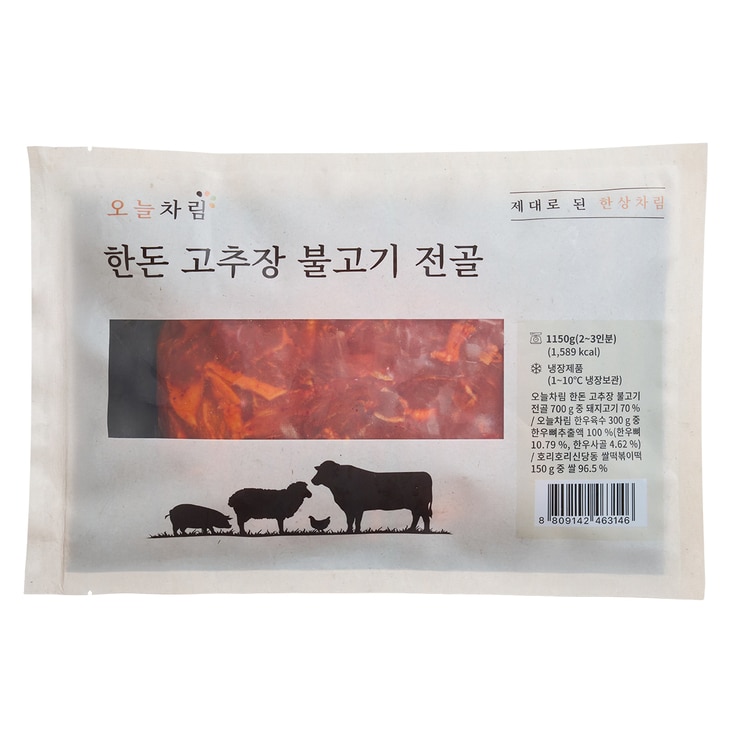 오늘차림 한돈 고추장 불고기전골 1,150g x 3ea 오늘차림 한돈 고추장 불고기전골 1,150g x 3ea