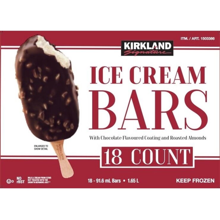 커클랜드 시그니춰 아이스크림바91.6ml x 18 x 198개