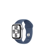 Apple 워치 SE GPS 40mm 실버 알루미늄 스포츠 밴드 - S/M