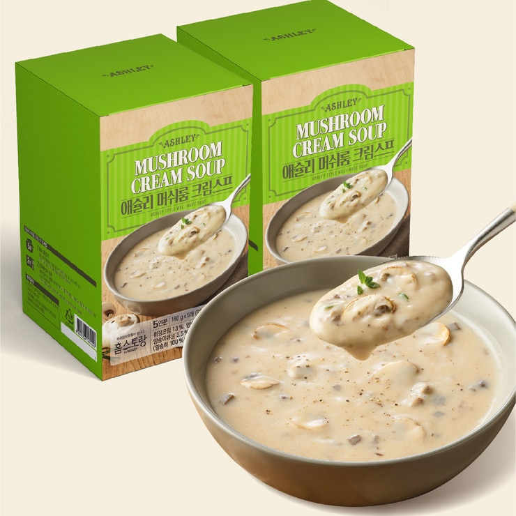애슐리 홈스토랑 크림 스프 180g x 5 x 2 box - 머쉬룸 크림스프 애슐리 홈스토랑 크림 스프 180g x 5 x 2 box - 머쉬룸 크림스프