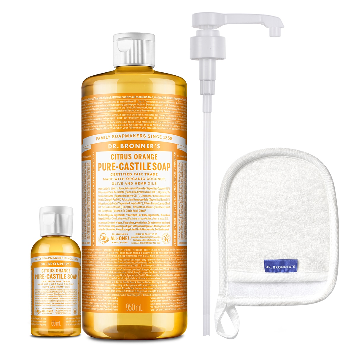 닥터브로너스 캐스틸 솝 클렌저 950ml + 60ml