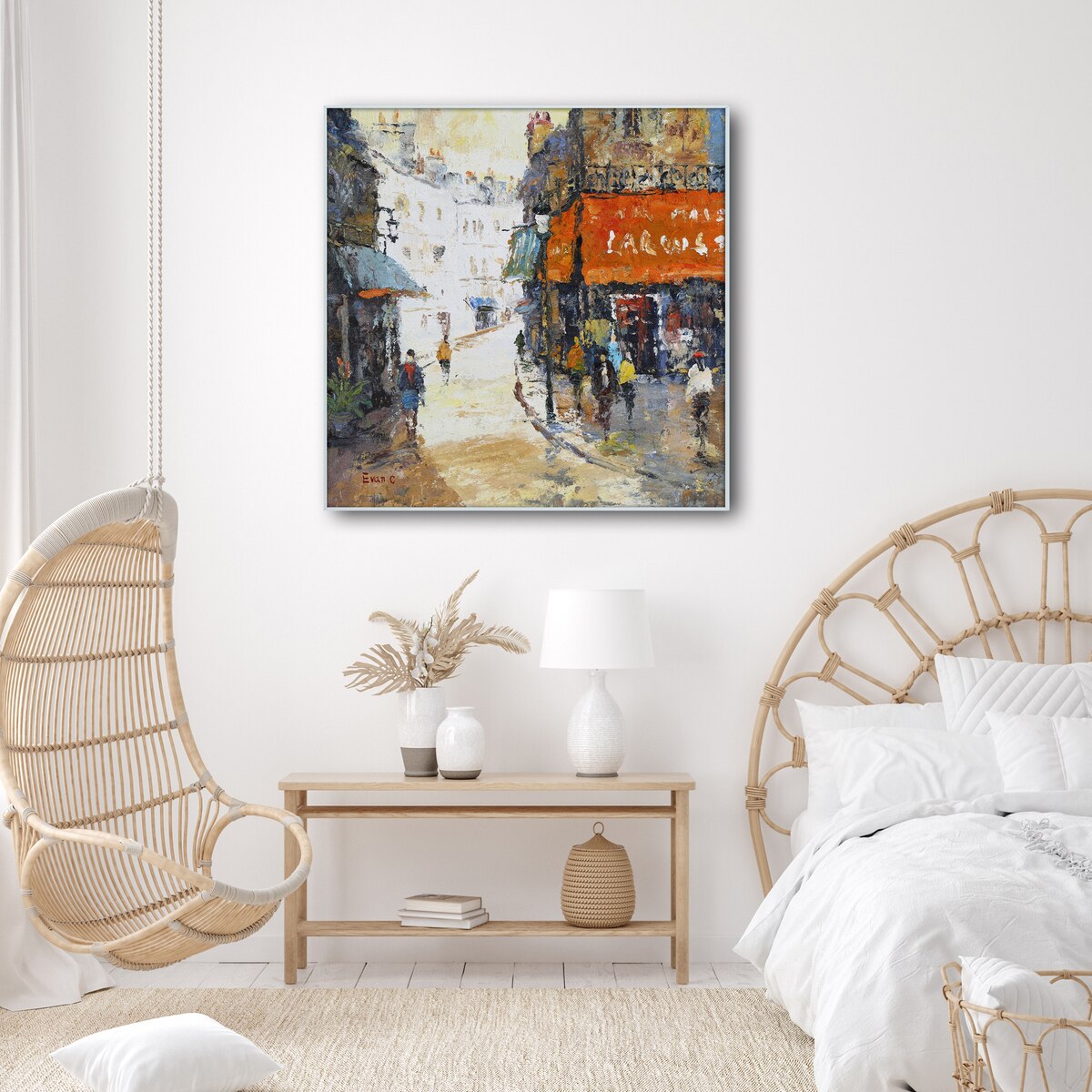 지클레 그림 액자 76x76cm - 파리 까페