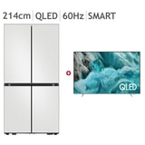 삼성 QLED TV 214cm & AI 하이브리드 냉장고 901L 패키지