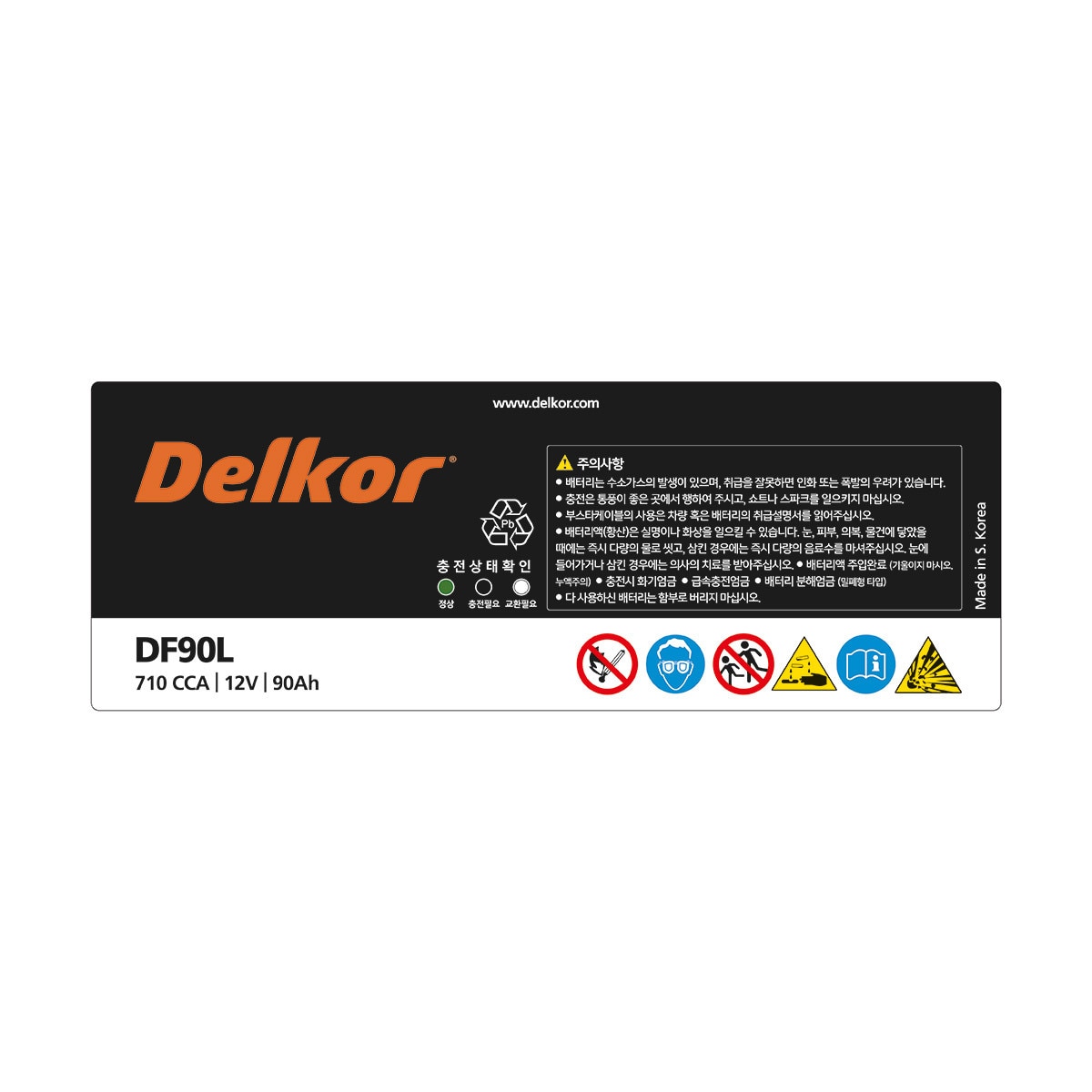 Delkor Battery DF90L 710CCA 12V 90Ah