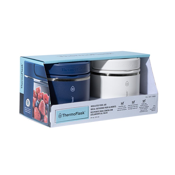 써모플라스크 보온보냉 죽통 세트 591ml 2PK - 인디고블루&화이트 써모플라스크 보온보냉 죽통 세트 591ml 2PK - 인디고블루&화이트