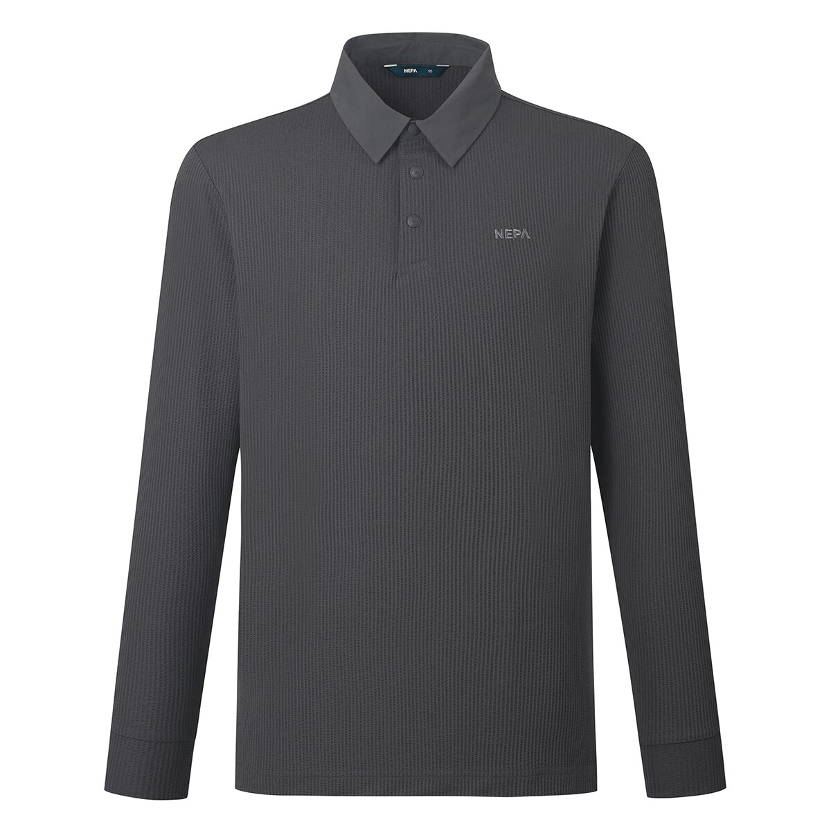 네파 남성 긴소매 폴로 티셔츠 - 차콜, L