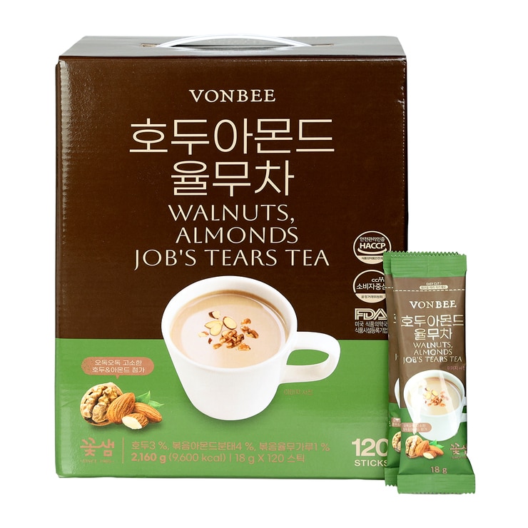 Vonbee Job's Tears Tea w/ Walnut & Almond 120ct 687934