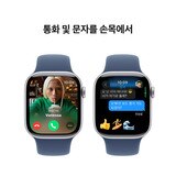 Apple 워치 10 42mm 실버 데님 스포츠 밴드 - S/M