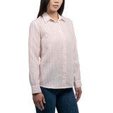 잭스 여성 리넨 스트라이프 셔츠 - 오렌지, S