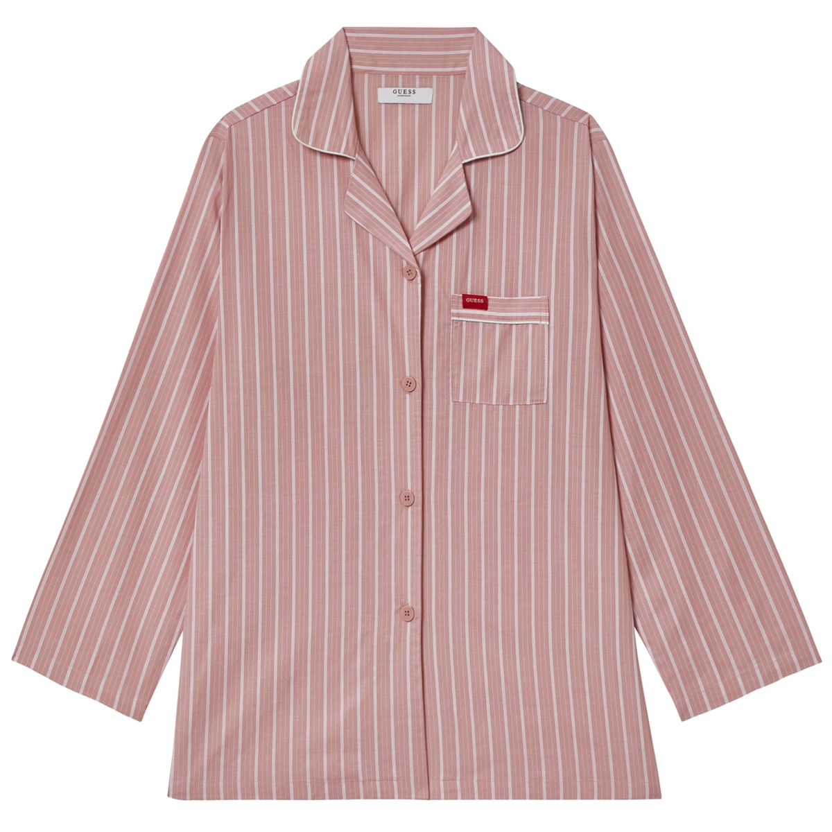 게스 여성 코튼 파자마 세트 - 핑크 스트라이프