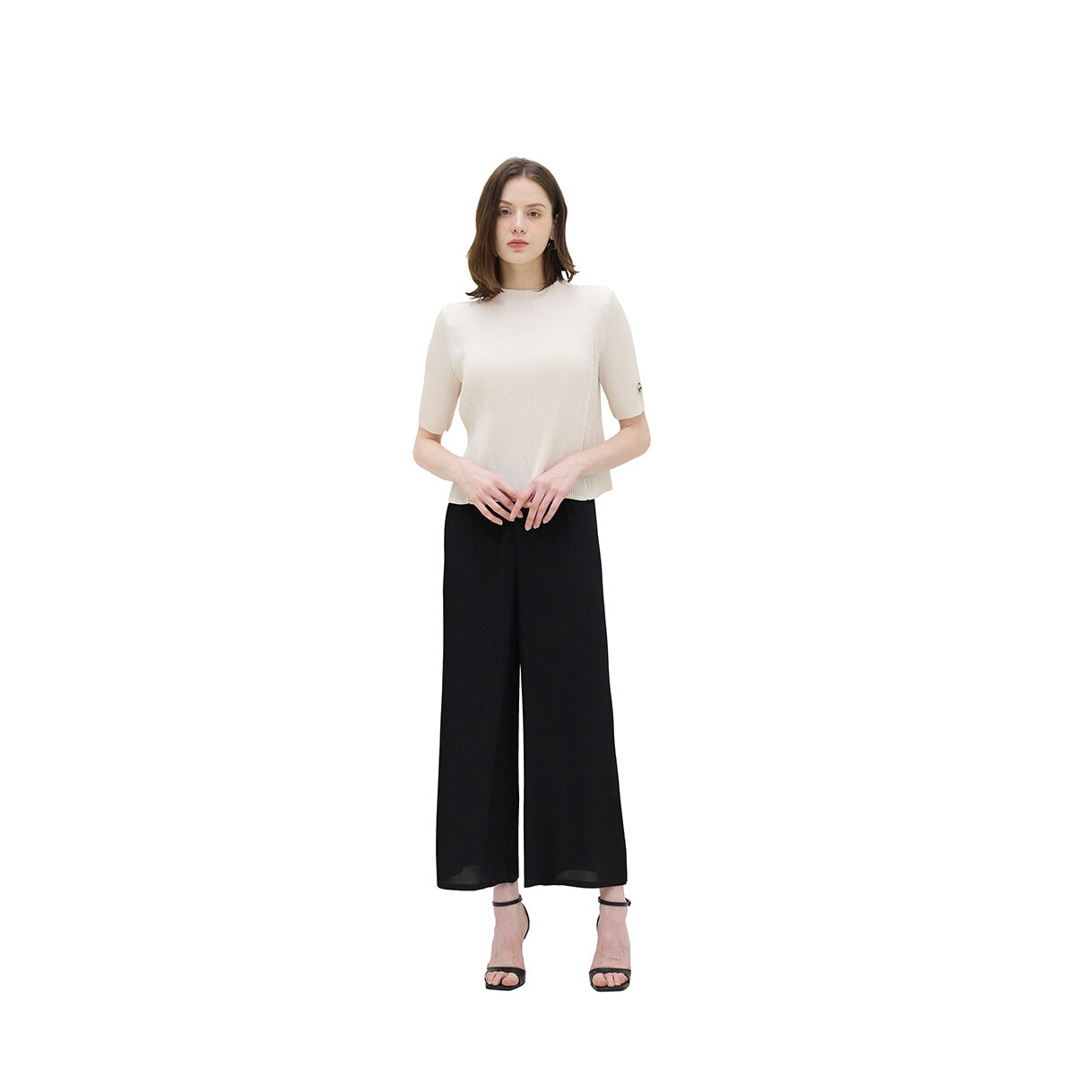 요이츠 여성 플리츠 와이드 바지