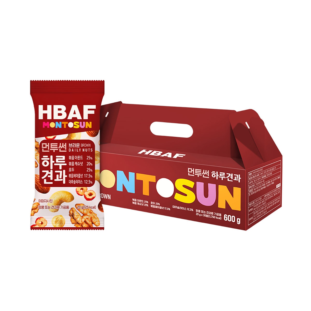 HBAF 먼투썬 하루견과 선물세트 20g x 30ea x 2