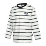 휠라 키즈 스트라이프 티셔츠 - 블랙, 120