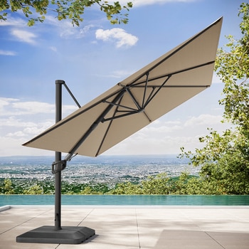 앳레저 캔틸레버 사각우산, 3.0 x 3.9m, 머쉬룸