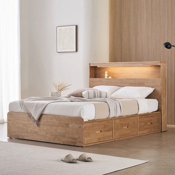 핀란디아 마로네 서랍형 침대 프레임 - 퀸