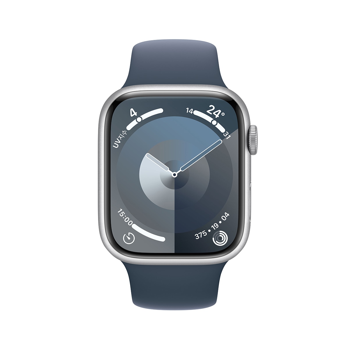 Apple Watch S9 45mm GPS SLV/SB 스포츠 밴드 - S/M