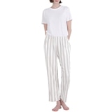 비비안 여성 스판 라운지 바지 2PK - 차콜/베이지