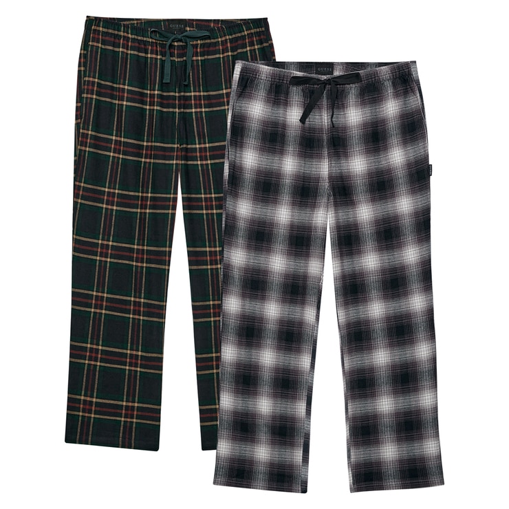 게스 남성 라운지 바지 2매 - 다크퍼플/그린