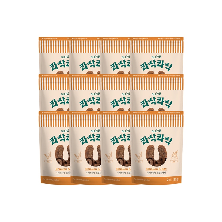 올리브 콰삭콰삭 애견 간식 120g x 12 - 치킨&오트 올리브 콰삭콰삭 애견 간식 120g x 12 - 치킨&오트