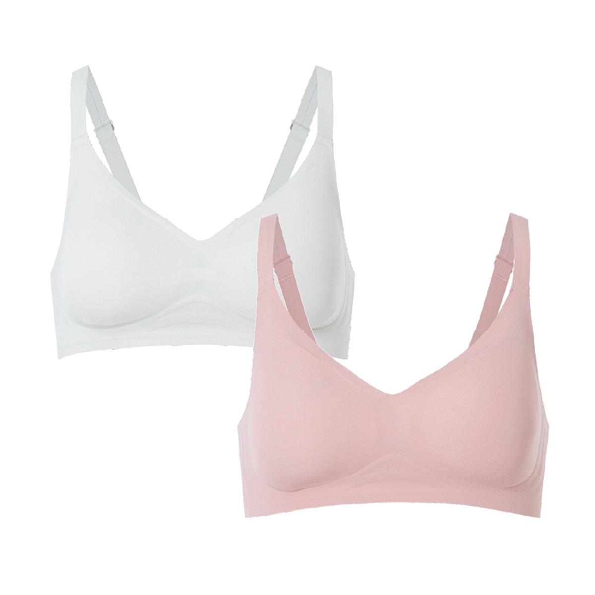 스킨온 여성 플렉시 브라 2매 - 핑크/라이트그레이, M 스킨온 여성 플렉시 브라 2매 - 핑크/라이트그레이, M