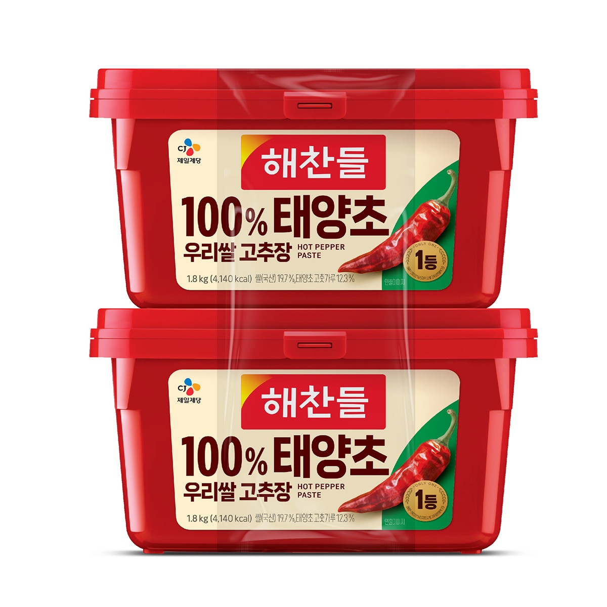 해찬들태양초고추장1.8kg x 2 해찬들태양초고추장1.8kg x 2