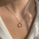 클라베드제이 14K 골드 0.10ct 다이아몬드 목걸이 인피닛 - 로즈골드