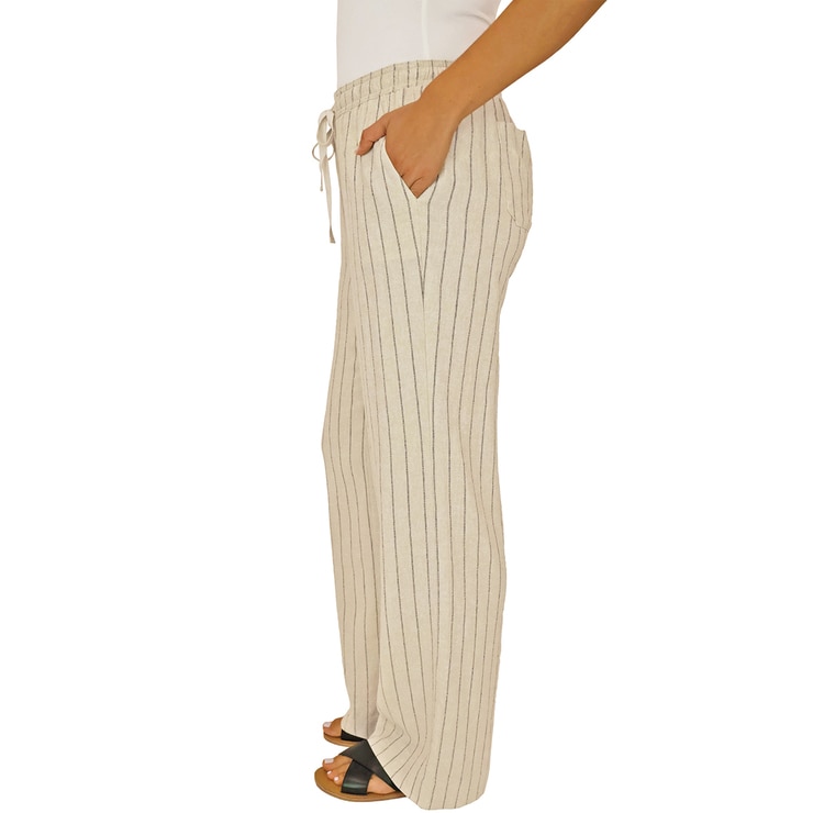 브릭스 여성 리넨 팬츠 - 탠, L