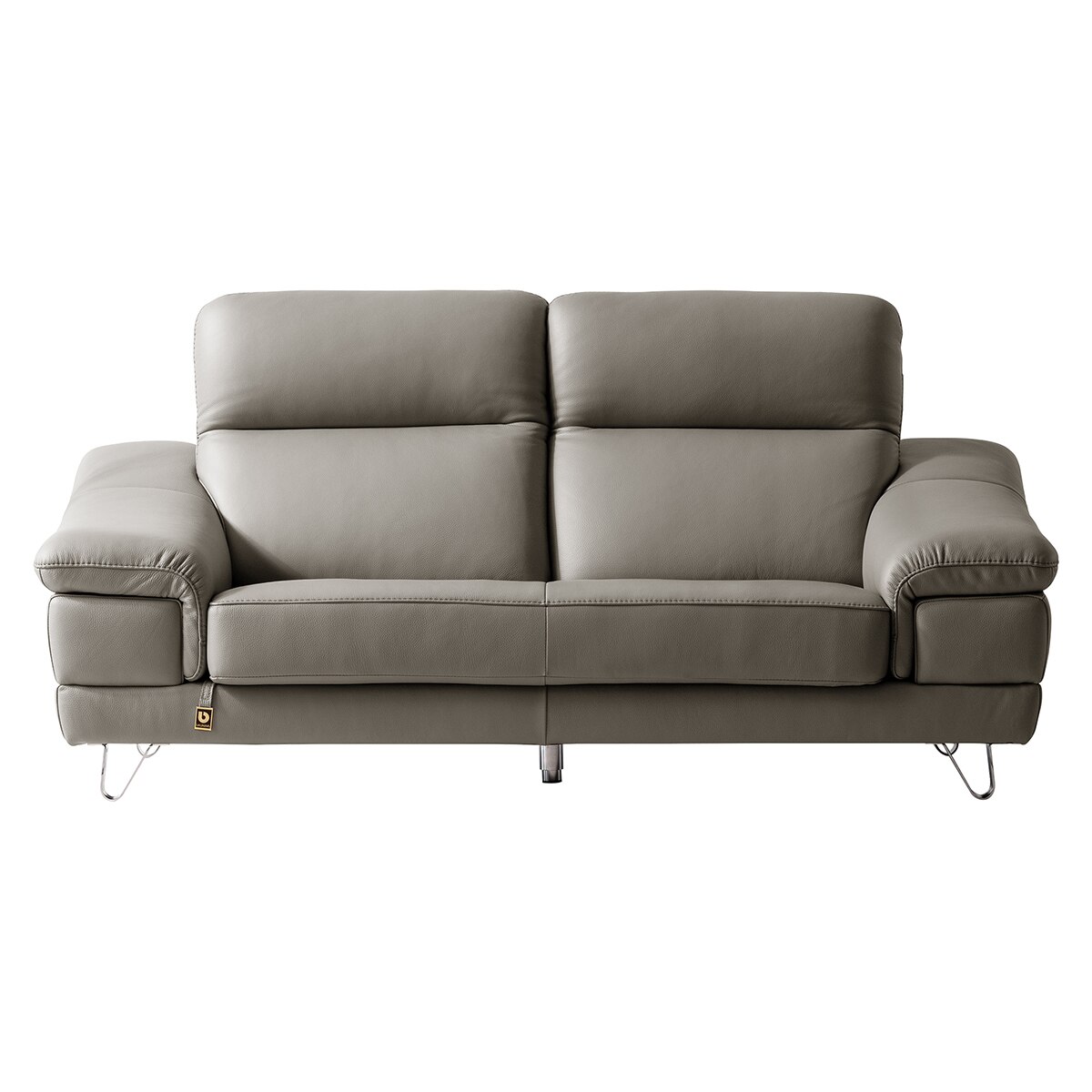 다우닝 레아 스테디 전체 천연가죽 3인 소파 - 엘뉴그레이