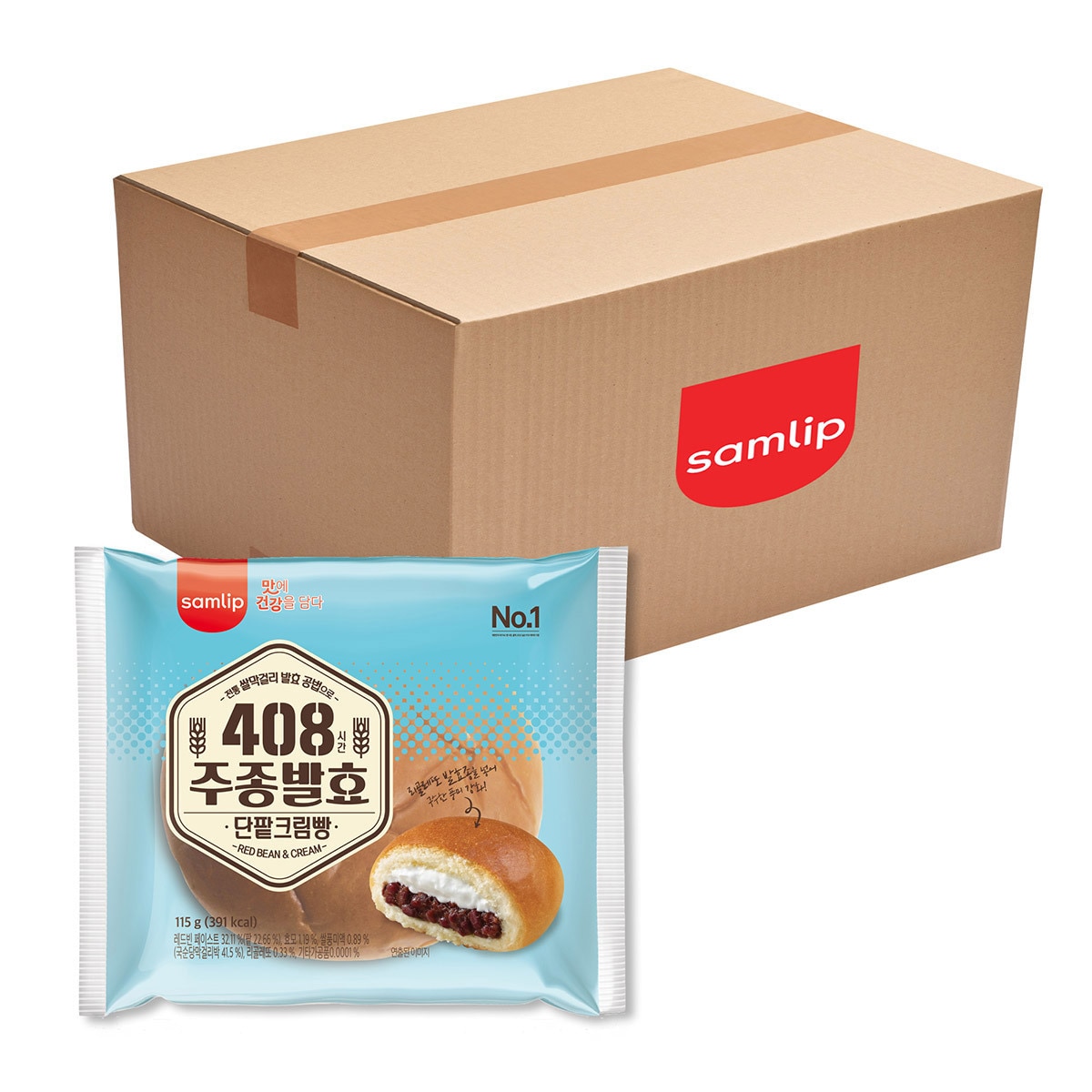 삼립 408시간 주종발효 단팥크림빵 115g x 20