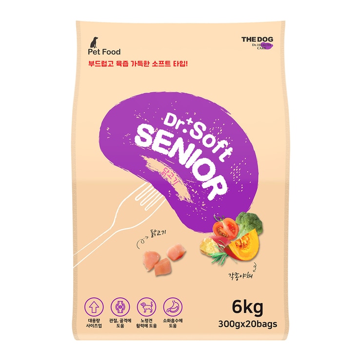더독 닥터소프트 노령견 소프트 사료, 치킨 6kg 더독 닥터소프트 노령견 소프트 사료, 치킨 6kg