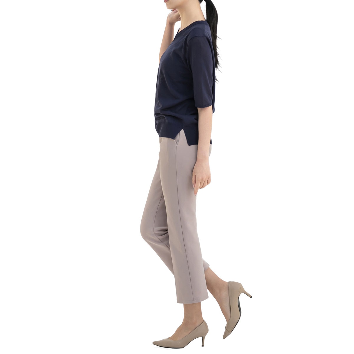 보니스팍스 여성 브이넥 풀오버 니트 - 네이비, L