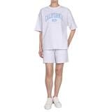 게스 여성 코튼 라운지 상하의 세트 - 라이트 그레이