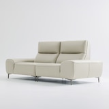 UND NA17 전체 천연 이태리 슈렁큰통가죽 3.5인 소파 - 크림