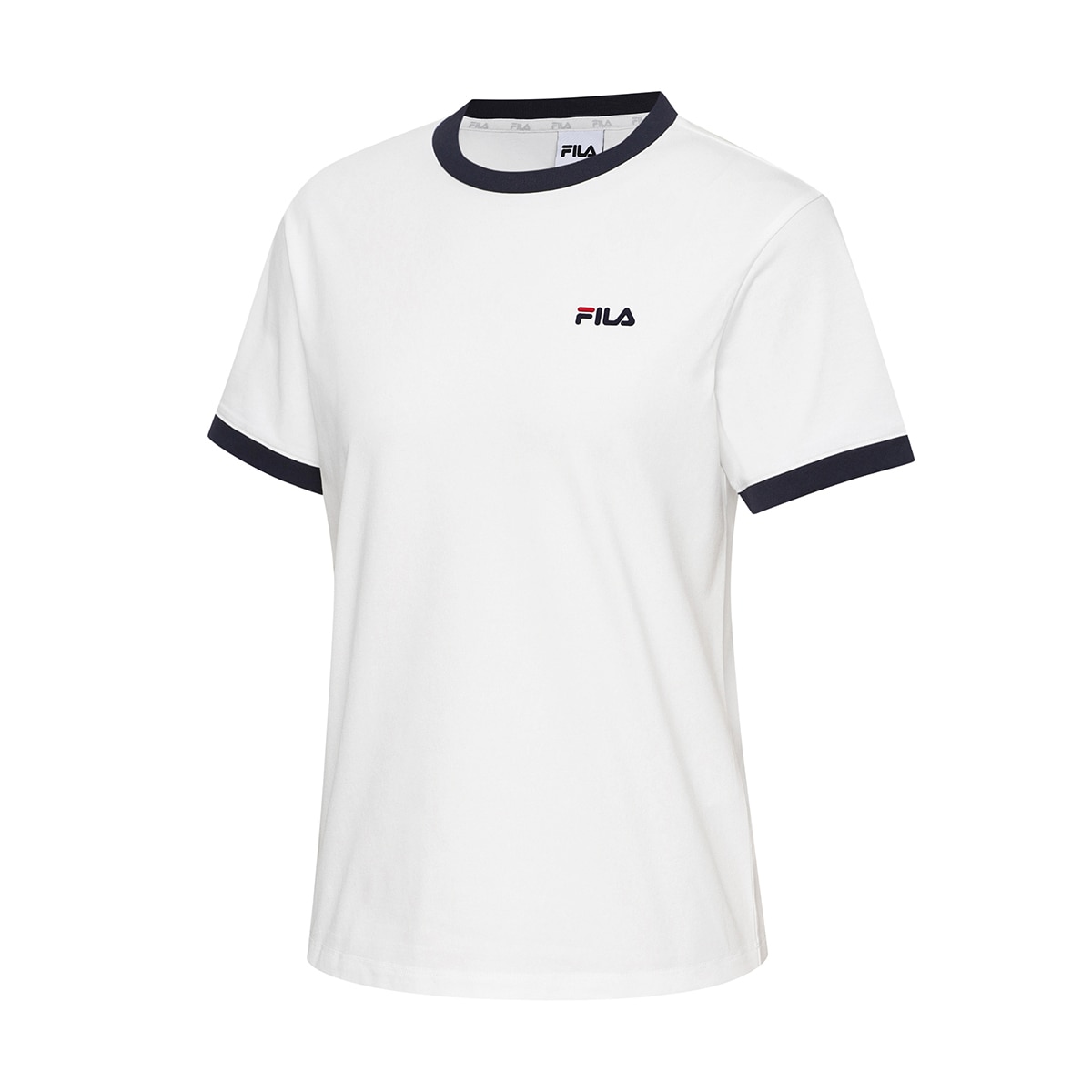 휠라 여성 링거 티셔츠 - 화이트, M