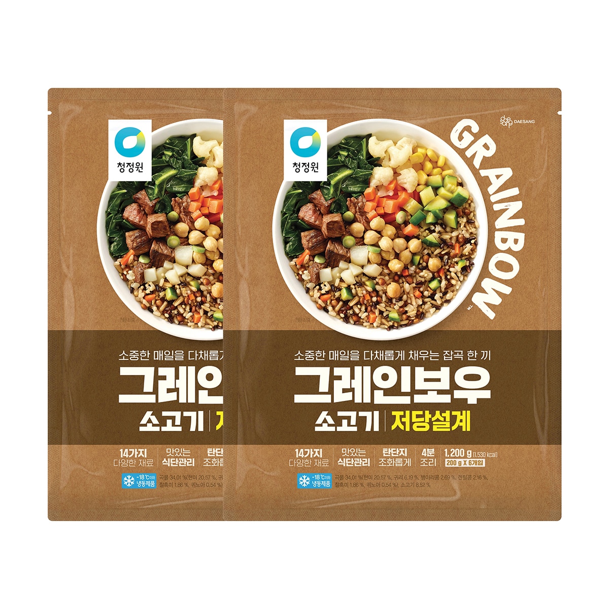 청정원 그레인보우 골라담기 - 소고기 (200g x 6) X 2