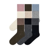 싹스탑 여성 램스울 양말 6족 - 블록2